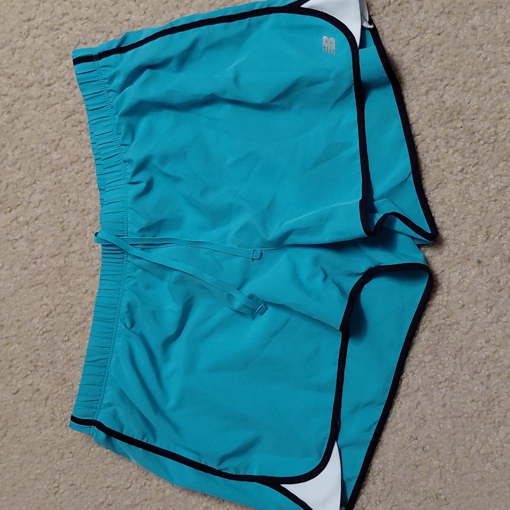 Teal Athletic Shorts with Black Trim